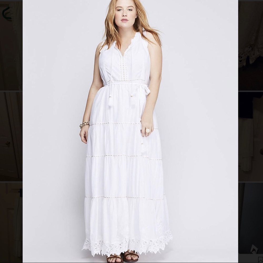 Lane Bryant White Cotton Maxi sz 18/20